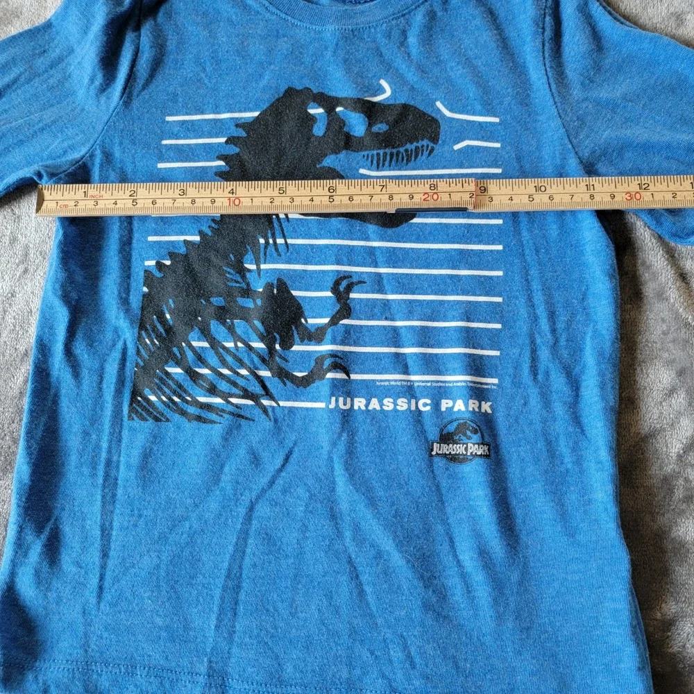 Old Navy Jurassic Park Long Sleeve Kids 4T Blue Excellent T-Rex Graphic Tee 725